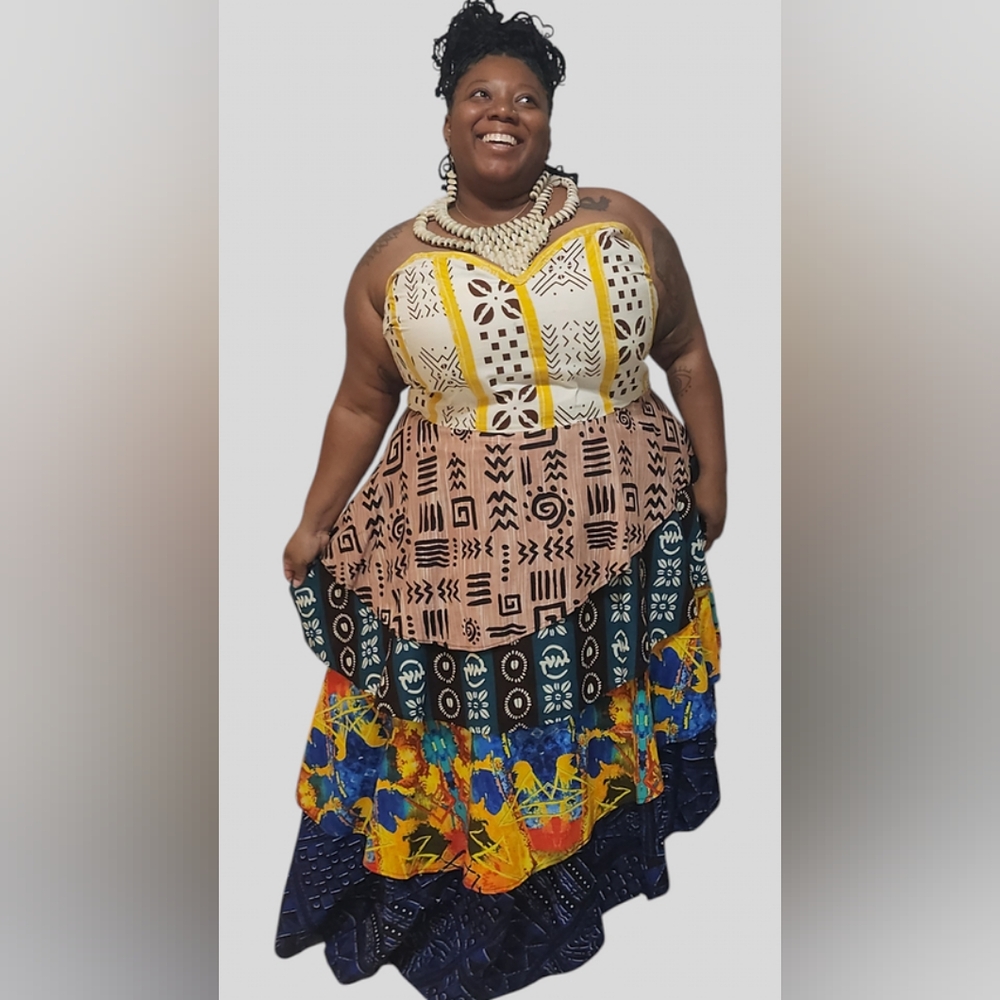Tribal Tiers African Print Dress